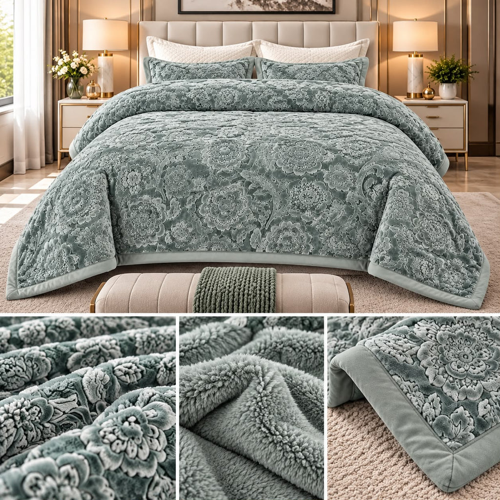 Feather Touch Triple Ply Luxury Winter Blanket – Double Bed | Heavy & Super Soft Product Code :- 55B335RKEH