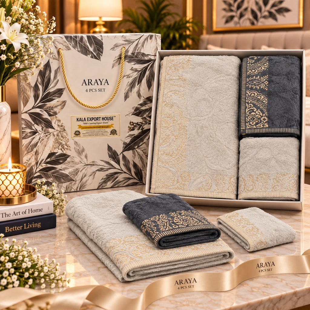 Cloudelle Luxe Bath Towel Gift Set – 4 Pcs