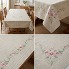 Royal Hearth Linen Embroidered Dining Table Cover – 6 Seater (60 x 90 Inch)