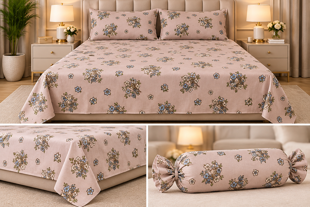 Botanical Candy Pack Flat Bedsheet Set – King Size Product Code :- 55B65RKEH