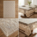 Premium Lace Dining Table Cover – 4 Seater