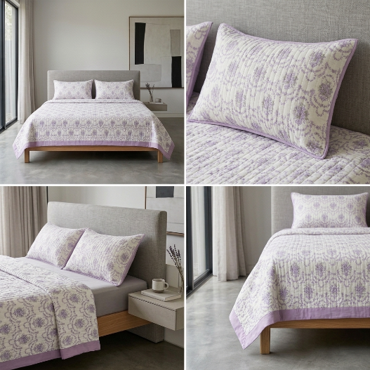 Premium English King Size 3-Piece Quilted Bedcover Set