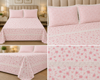 Victorian English Print King Size Bedsheet with Lace Product Code :- 55B99RKEH