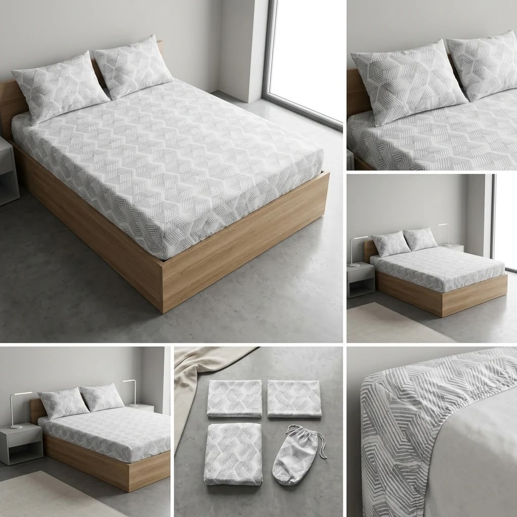 Classical Design Elastic/Fitted Bedsheets Pure Mulmul Cotton 108 BY 108 Inch Product Code :- 55B135RKEH