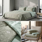 Austin Sage Bloom 4 Pcs King Size Comforter Bedsheet Set