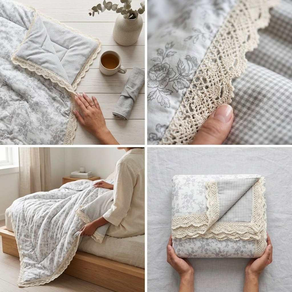 Lavender Cottage Reversible Comforter – Double Bed 230 × 250 CM