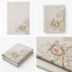 Botanical Sketch Cotton Bath Towel – Artistic Floral Print | 75 × 150 CM