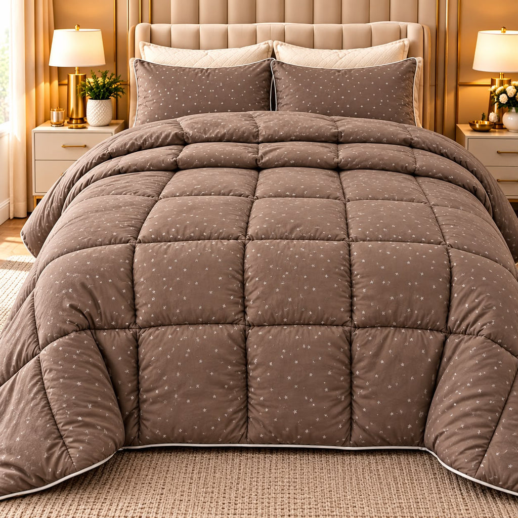 Royal Winter Rajai-Style Heavy Comforter – Brown King Size