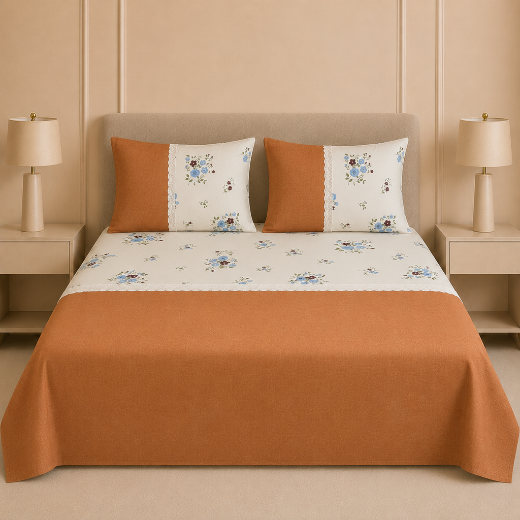🛏️ English Bedsheet 108×108 – Elegant Comfort for Your Bedroom ProductCode :- 55B105RKEH