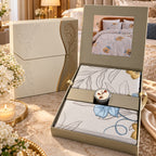 Premium Luxury Bedsheet Gift Box – 3 Piece King Size Bedsheet Set with Perfumed Candle