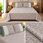 English Meadow Lace Cotton Bedsheet Set – King Size 3 Pcs