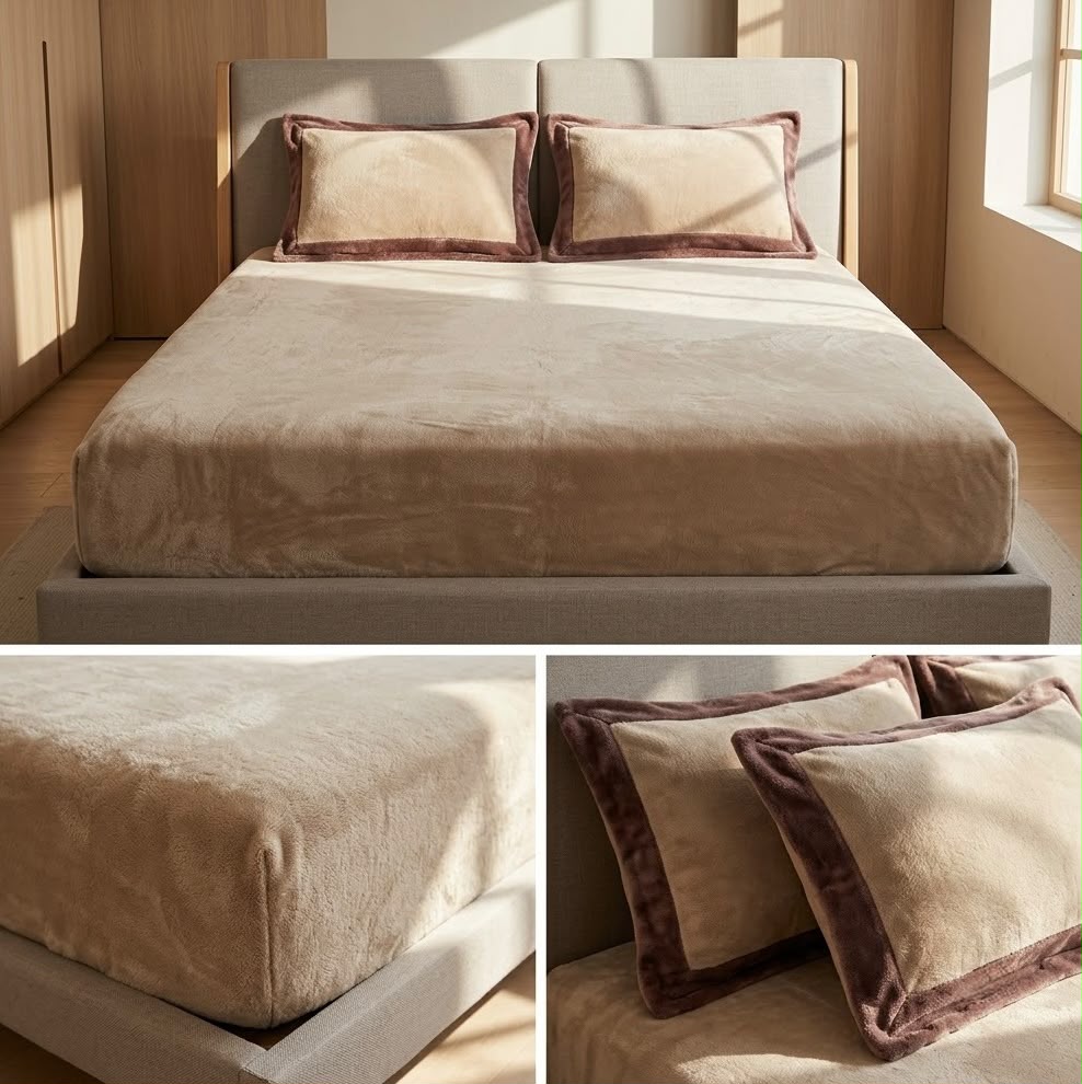 Milky Soft Fitted Winter Bedsheet Set 700 GSM  – King Size
