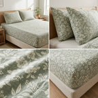 Elegance 100% Cotton King Size Fitted Bedsheet Set – 3 Pcs