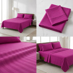 Stripe Thick Cotton Bedsheet with 2 Pillow Covers - 108 / 108 Inch Product Code :- 55B55RKEH