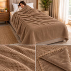 Premium Japanese Dual-Layer Waffle Texture Blanket – Single Bed