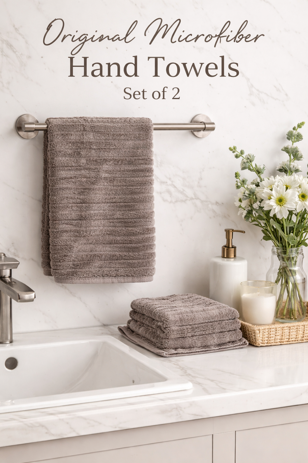Premium Microfiber Hand Towels – Set of 2 (40 x 60 cm)