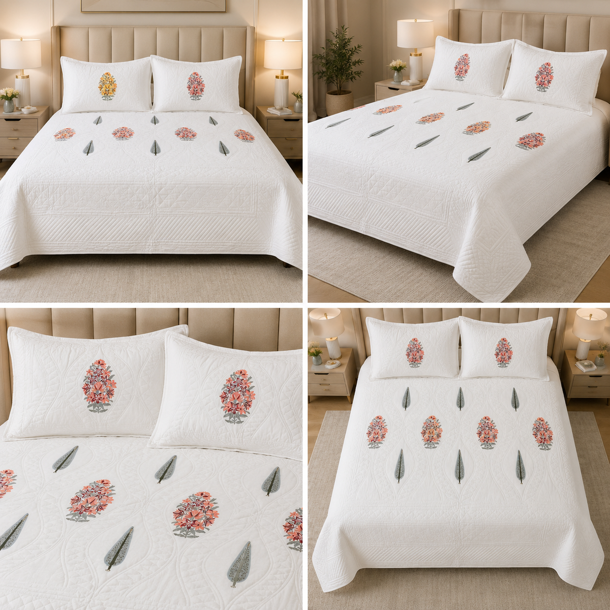 Motif Muslin Quilted Bedcover – King Size Luxury Product Code :- 55B365RKEH