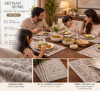 Vintage Persian Print Fabric Dining Table Mats – Set of 6
