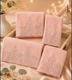 Premium Wedding Towel Set of 4 – Designer Embroidered Bath & Hand Towels | Product Code :- 55B155RKEH
