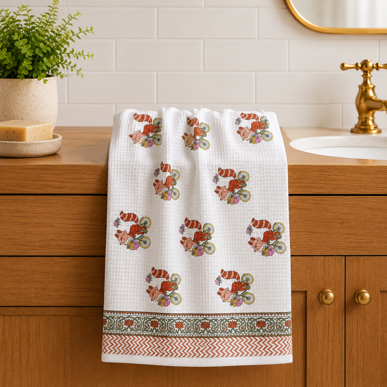 Waffle Cotton Bath Towel – 61 x 29 Inches