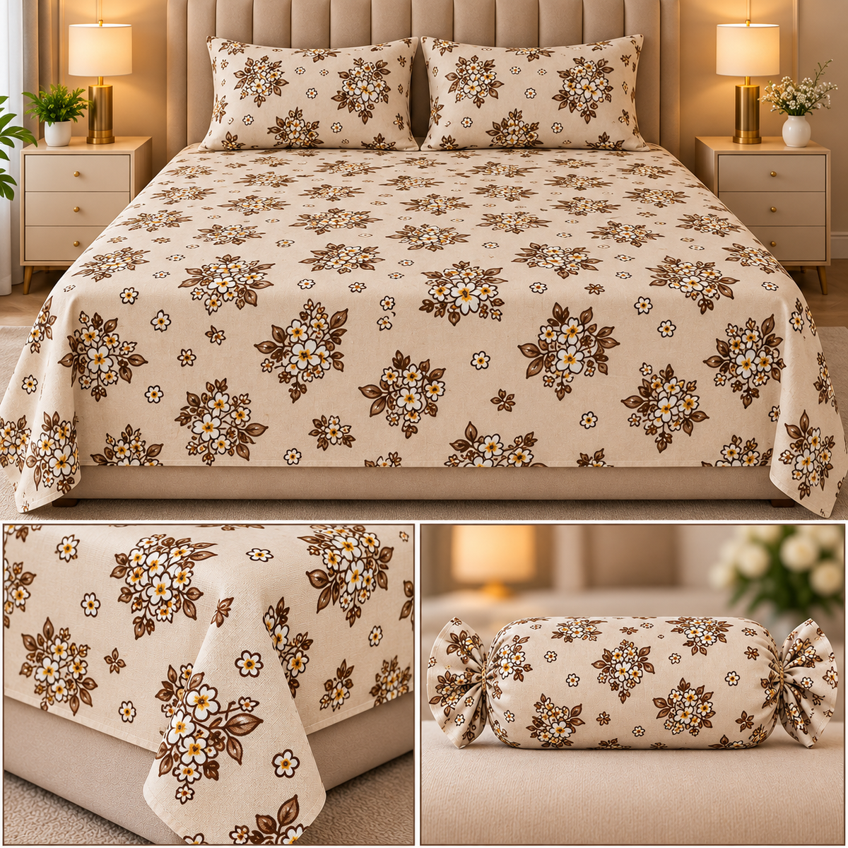 Botanical Candy Pack Flat Bedsheet Set – King Size Product Code :- 55B65RKEH