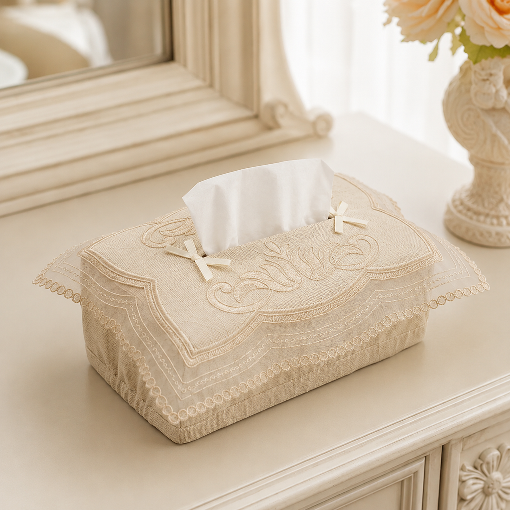 Elegant Embroidered Tissue Box Cover Product Code :- 55B49RKEH