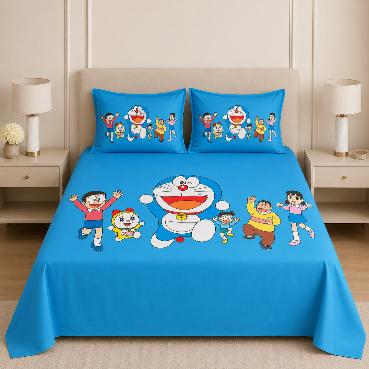 Kids Digital Printed Bedsheet Set – King Size (108 x 108 Inches) Product Code :- 55B75RKEH