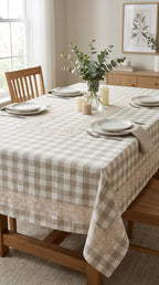 Elegant Checkered Lace Dining Table Cover – 4,6 & 8 Seater (60 x 90 Inch)