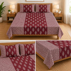 Jumbo Calcutta Phulkari Designs King Size Bedsheet Set (120 x 120 Inches) Product Code :- 55B145RKEH