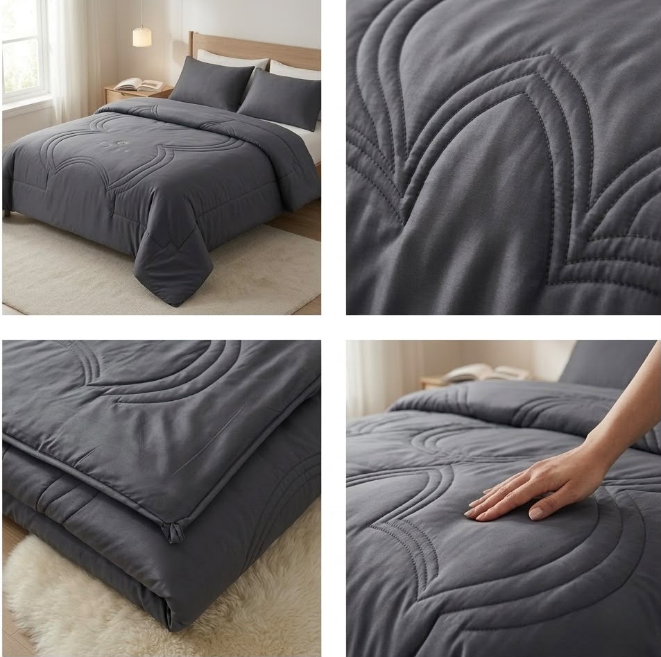 Silk Soya Fiber Filled Quilted Comforter – Double Bed King Size