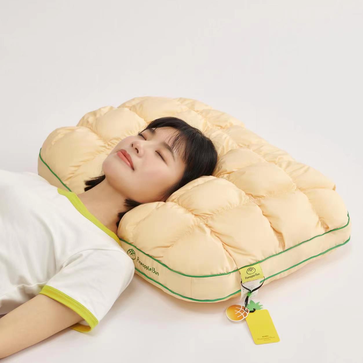 Premium Pineapple Bun Cervical & Neck Support Pillow – Organic Cotton