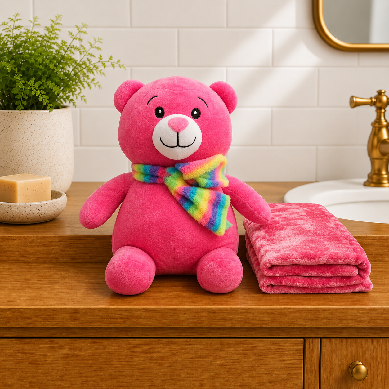 🧸 Teddy Blanket Plush Toy – 2 in 1 Soft Toy with Hidden Blanket ✨