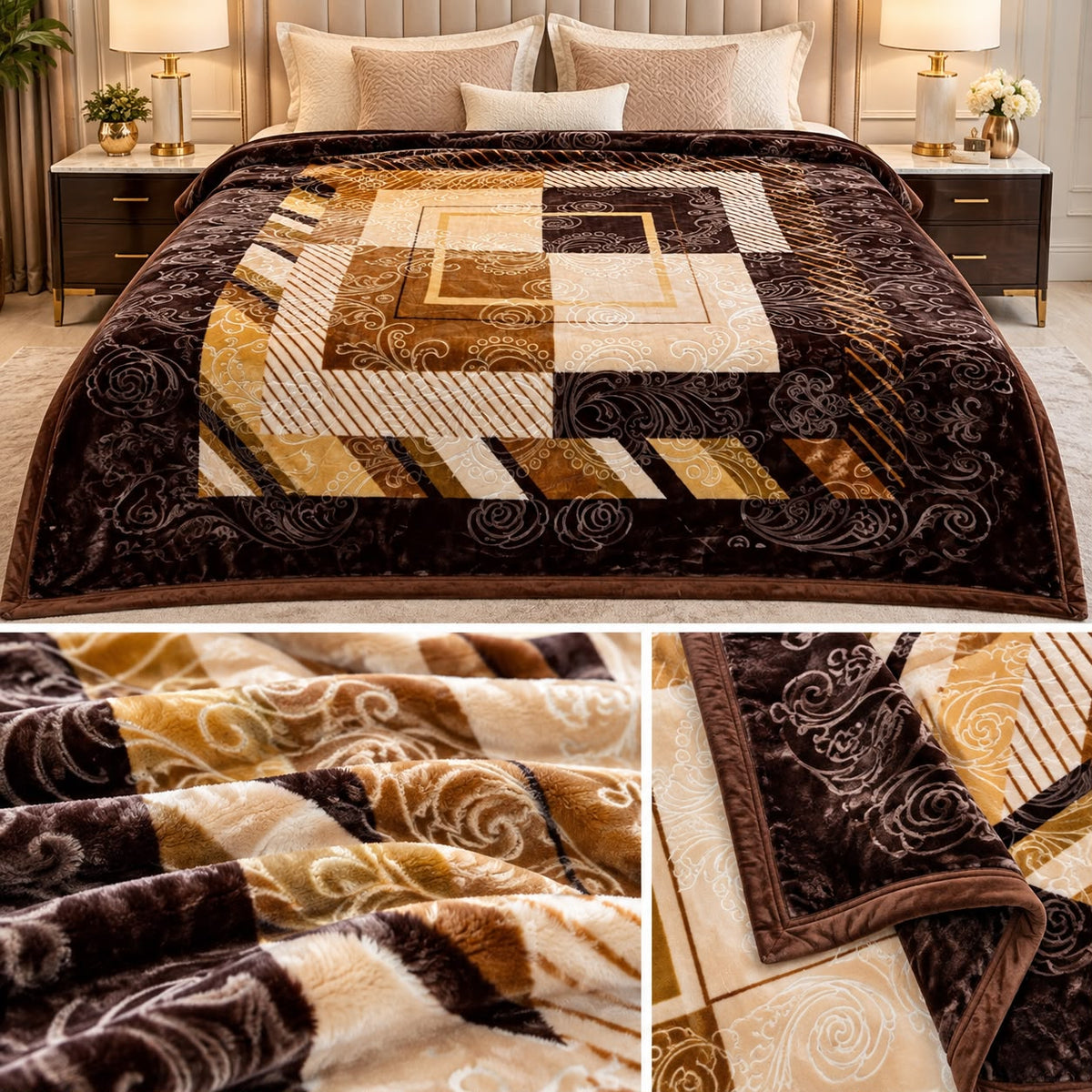 Royal Chester Embossed Plush Winter Blanket – Double Bed