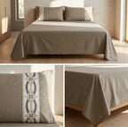 Luxury 100% Pure Bamboo Cotton Bedsheet Set with Embroidered Pillow Covers – 108 X 108