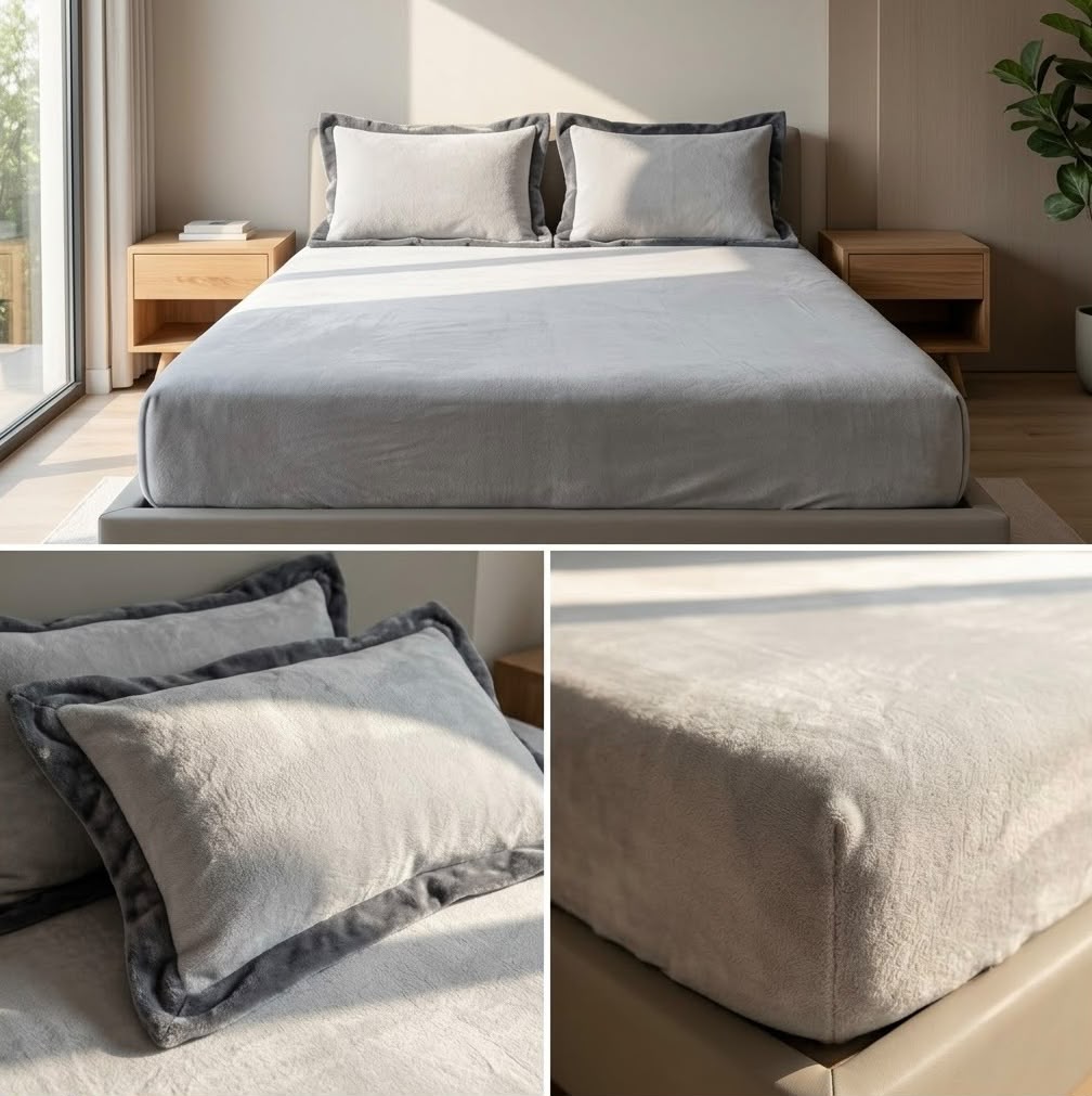 Milky Soft Fitted Winter Bedsheet Set 700 GSM  – King Size