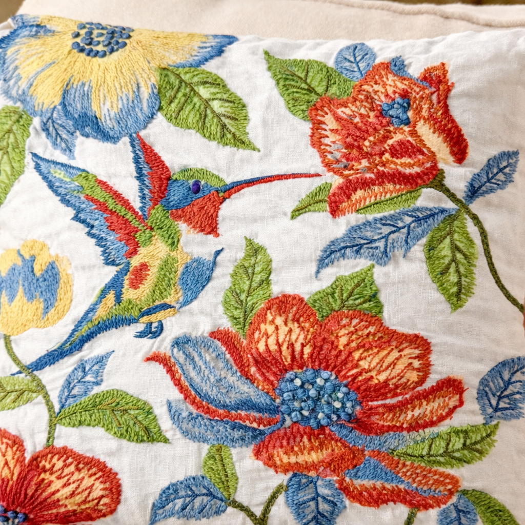 Hand Embroidered Cushion Covers – 20 x 20 Inch (Cotton Base)