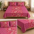 Jumbo Calcutta Phulkari Designs King Size Bedsheet Set (120 x 120 Inches) Product Code :- 55B145RKEH
