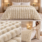 Russian Minus Degree Rabbit Fur Blanket Cum Duvet Cover – 1000 GSM Ultra Luxury Winter Collection