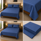 King Size Satin Bedsheet Set – 108×108 Inches | 3 Pcs with 2 Matching Pillow Covers | Product Code :- 55B135RKEH