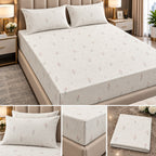 Wildflower Whisper 100% Pure Cotton Fitted Bedsheet Set