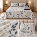Floral Printed Winter Bedsheet Set with Matching Pillow Covers & Storage Bag – King Size