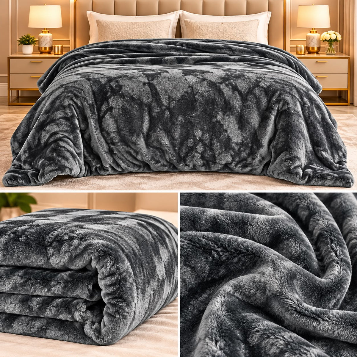 Luxe Solid Velvet Winter Blanket – Ultra-Soft Plush Warm Blanket for Double Bed