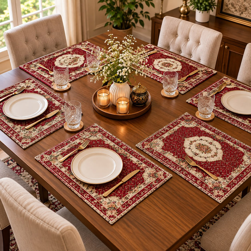 Royal Persian Heritage Fabric Dining Table Mats – Set of 6