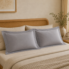 Grey Plain Cotton Pillow Cover – King Size (20 × 36 Inch) Set Of 2 Product Code :- 55B16RKEH