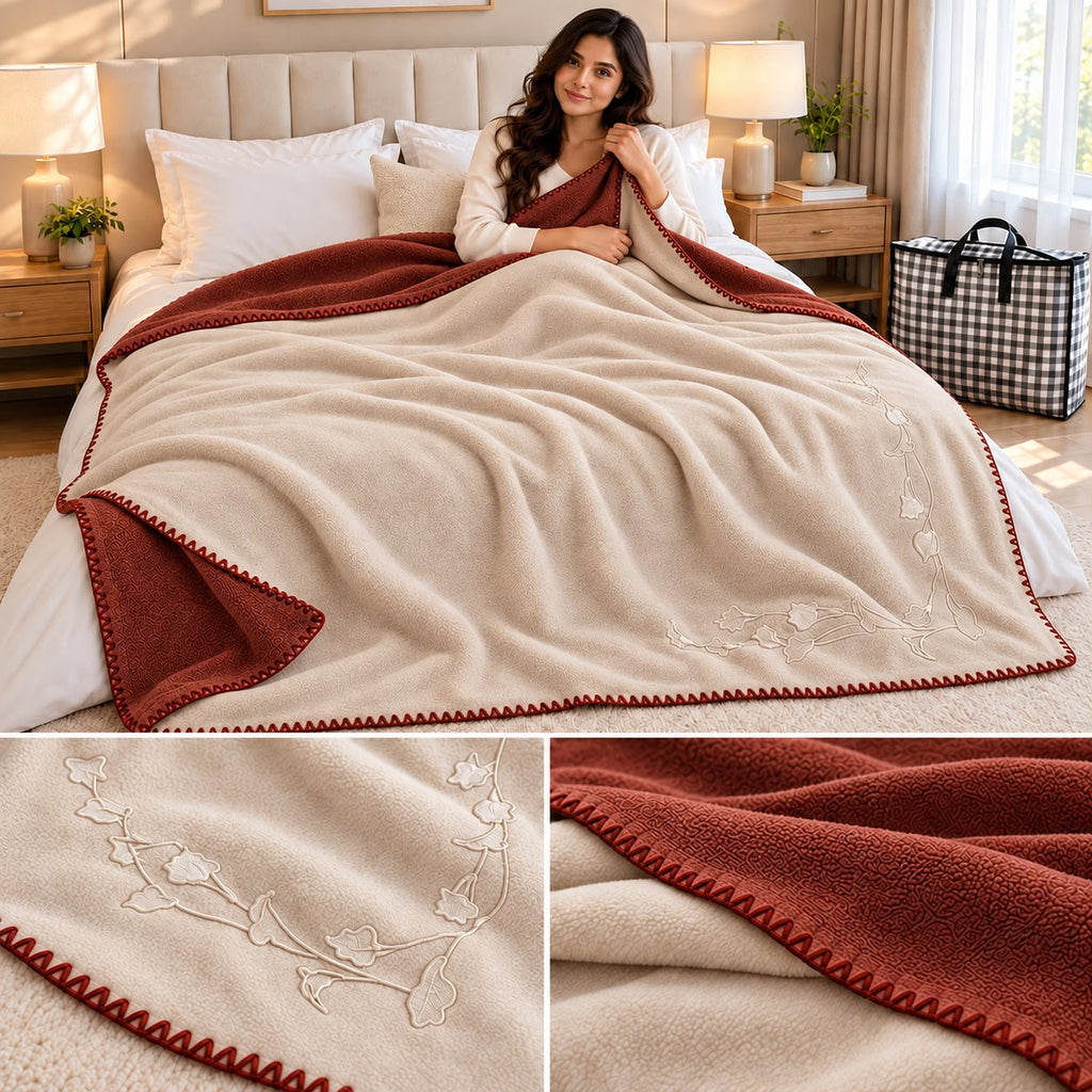 Plain Japanese Blanket – King Size | Reversible Soft & Cosy Dual-Tone Comfort