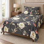Printed Single Bedsheet Set – 2 Pcs (1 Bedsheet + 1 Pillow Cover) 100 % Pure Cotton