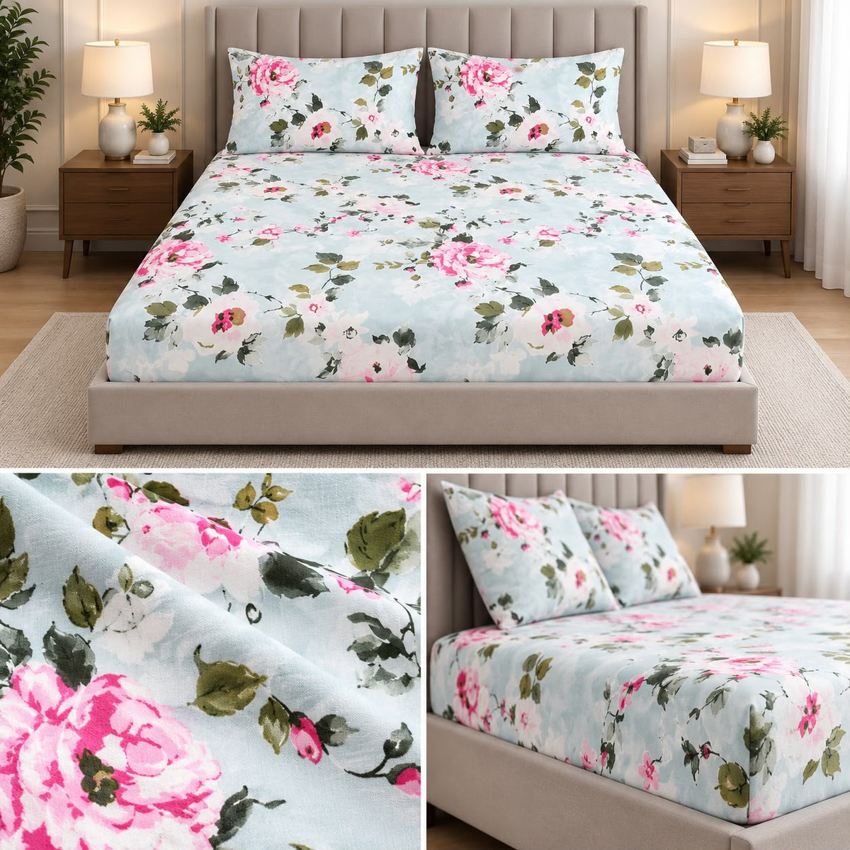 English Prints Fitted Bedsheets Pure Cotton h Product Code :- 55B93RKEH
