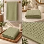 Bamboo Cloud Textured Waffle Bath Towel – 70 × 140 CM | Bamboo Cotton