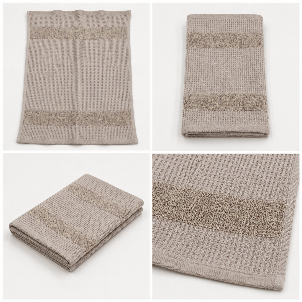Luxe Waffle Terry Cotton Hand Towel – 40 × 60 CM | Textured Everyday Towel