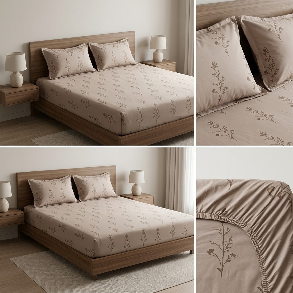 Elastic/Fitted Bedsheets Pure Mulmul Cotton King Size Bedsheet Product Code :- 55B135RKEH